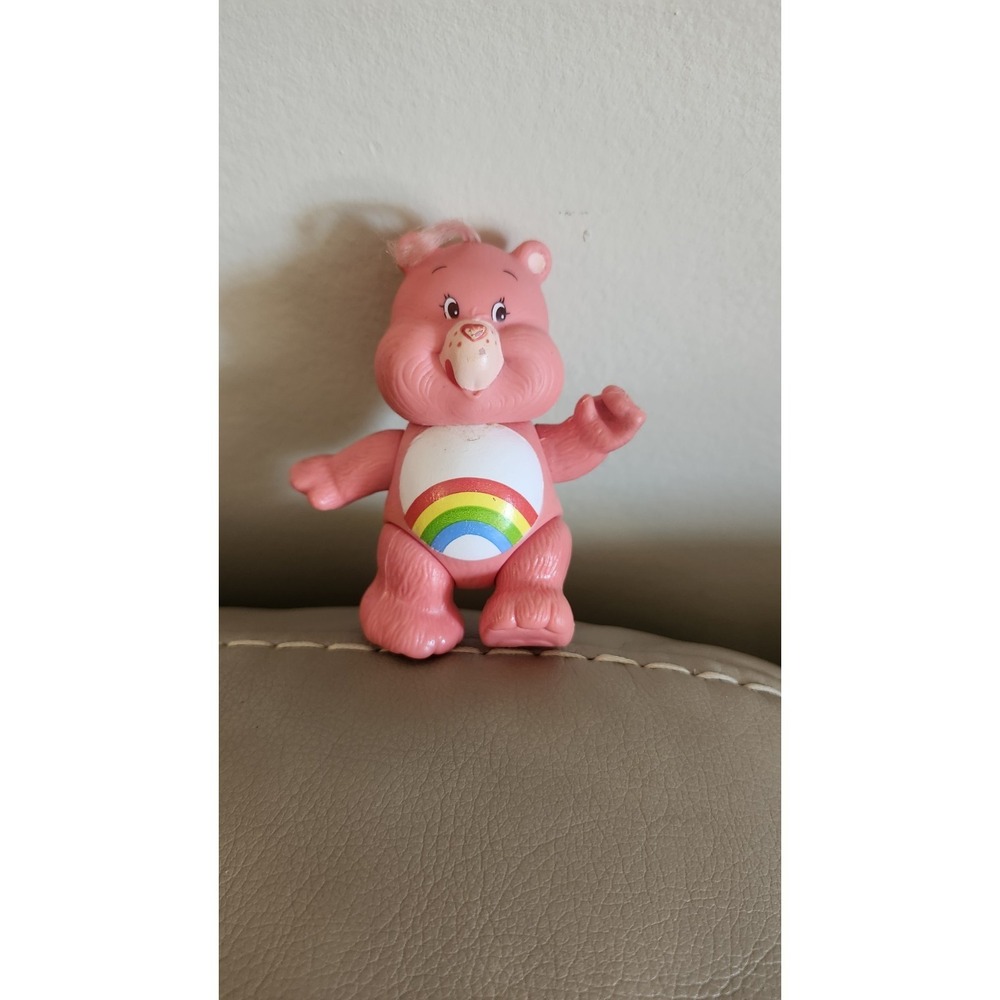 VTG Care Bears Kenner Cheer Bear Posable Figure Plastic 3.5" 1980s Rainbow